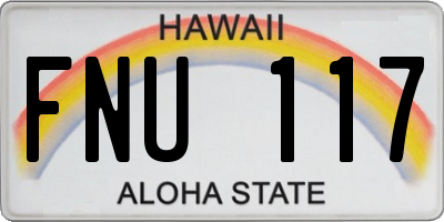 HI license plate FNU117