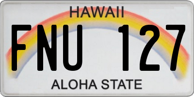 HI license plate FNU127