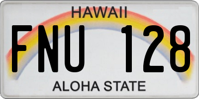 HI license plate FNU128