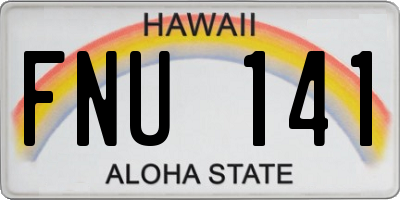 HI license plate FNU141