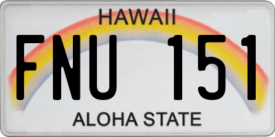HI license plate FNU151