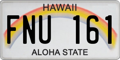 HI license plate FNU161