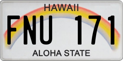 HI license plate FNU171