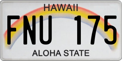 HI license plate FNU175