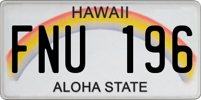 HI license plate FNU196