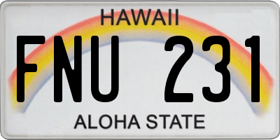 HI license plate FNU231