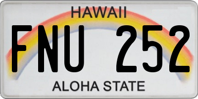 HI license plate FNU252