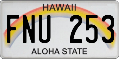 HI license plate FNU253