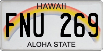 HI license plate FNU269
