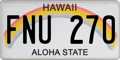 HI license plate FNU270