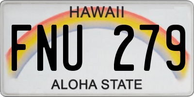 HI license plate FNU279
