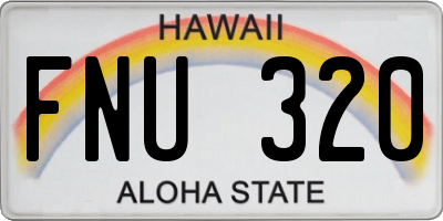 HI license plate FNU320