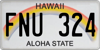 HI license plate FNU324
