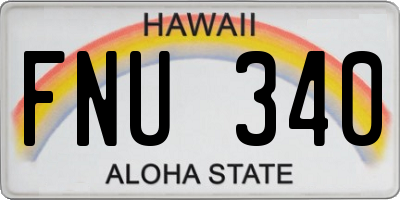 HI license plate FNU340