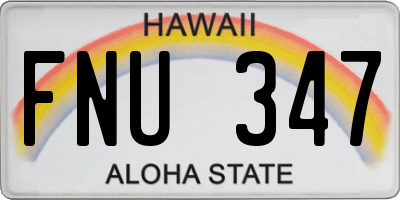 HI license plate FNU347