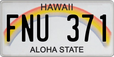 HI license plate FNU371
