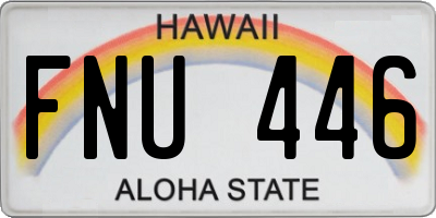 HI license plate FNU446