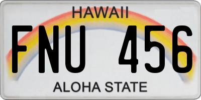 HI license plate FNU456