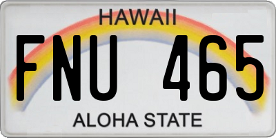 HI license plate FNU465