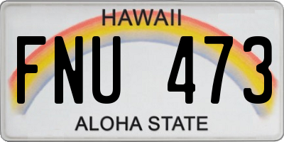 HI license plate FNU473