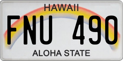 HI license plate FNU490