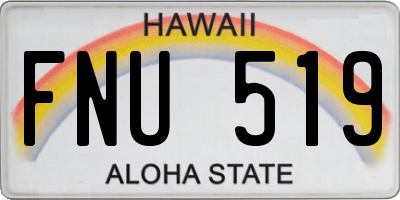 HI license plate FNU519