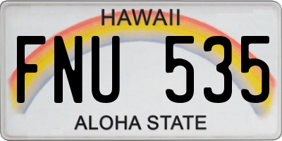 HI license plate FNU535