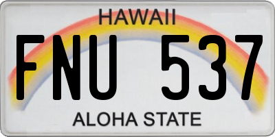 HI license plate FNU537