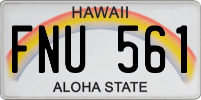 HI license plate FNU561