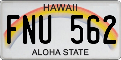 HI license plate FNU562