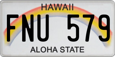 HI license plate FNU579