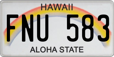 HI license plate FNU583