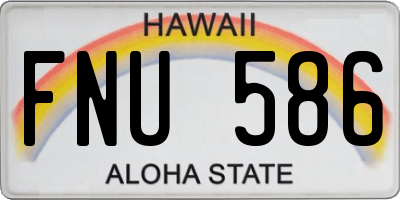 HI license plate FNU586