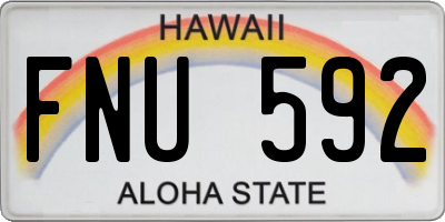 HI license plate FNU592