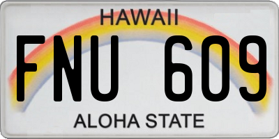 HI license plate FNU609