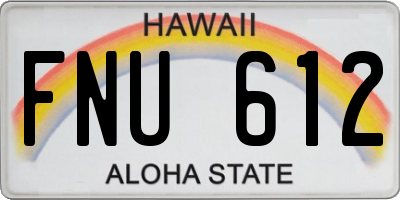 HI license plate FNU612