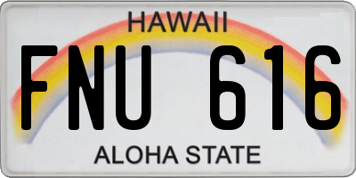 HI license plate FNU616