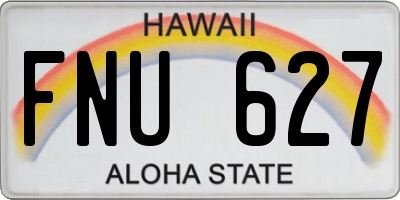 HI license plate FNU627