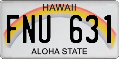 HI license plate FNU631