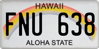 HI license plate FNU638