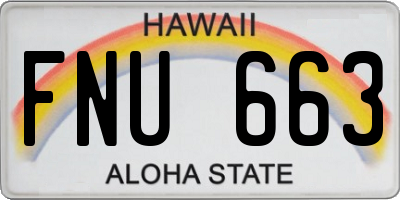 HI license plate FNU663