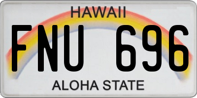 HI license plate FNU696