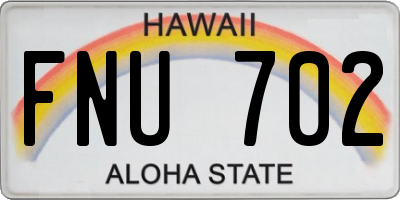 HI license plate FNU702