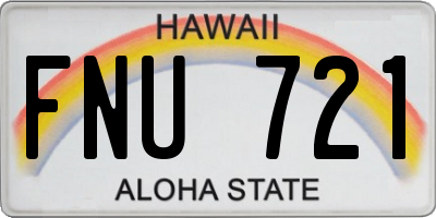 HI license plate FNU721