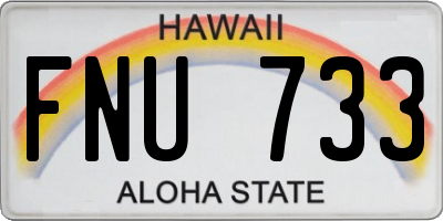 HI license plate FNU733
