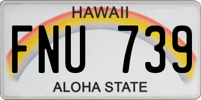 HI license plate FNU739