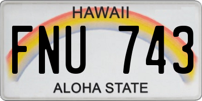 HI license plate FNU743
