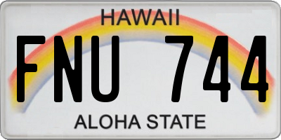 HI license plate FNU744