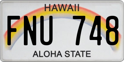 HI license plate FNU748
