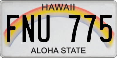 HI license plate FNU775